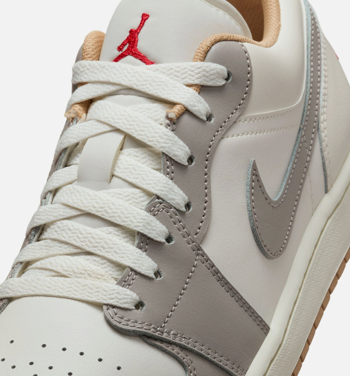 Air Jordan 1 Low Men's Sneakers - Sail / Fire Red