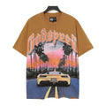Godspeed Sunset LA Ferrari Highway Vintage Graphic Tee (Brown)