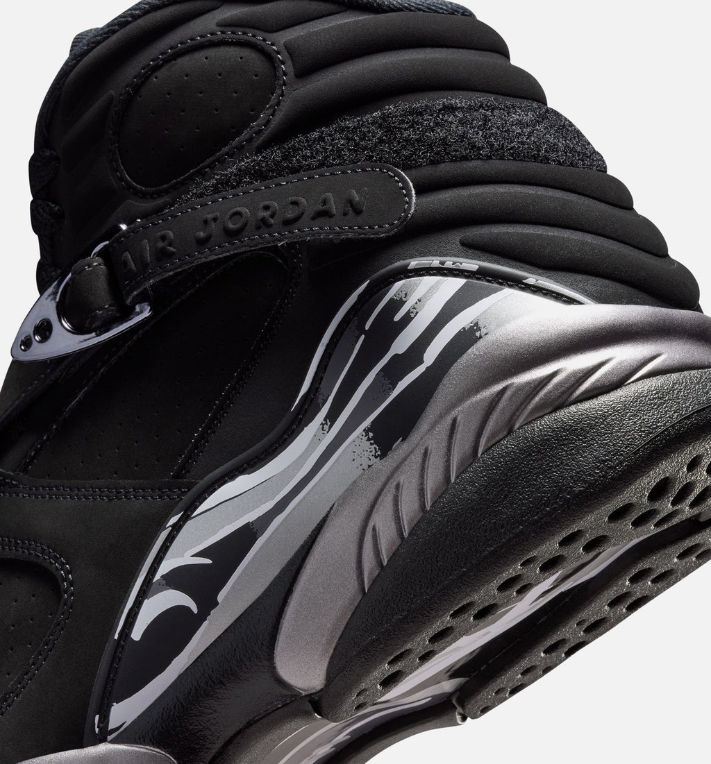 Air Jordan 8 Retro Chrome Men's Sneakers - Black & Light Graphite