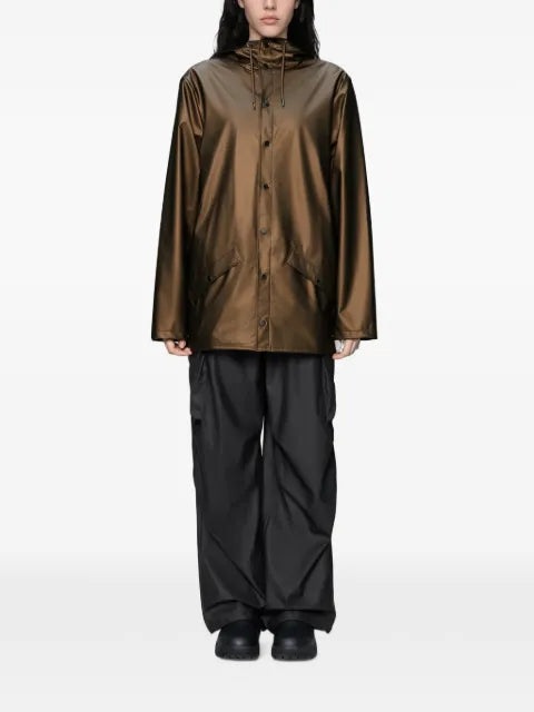 Rains hooded press-stud jacket
