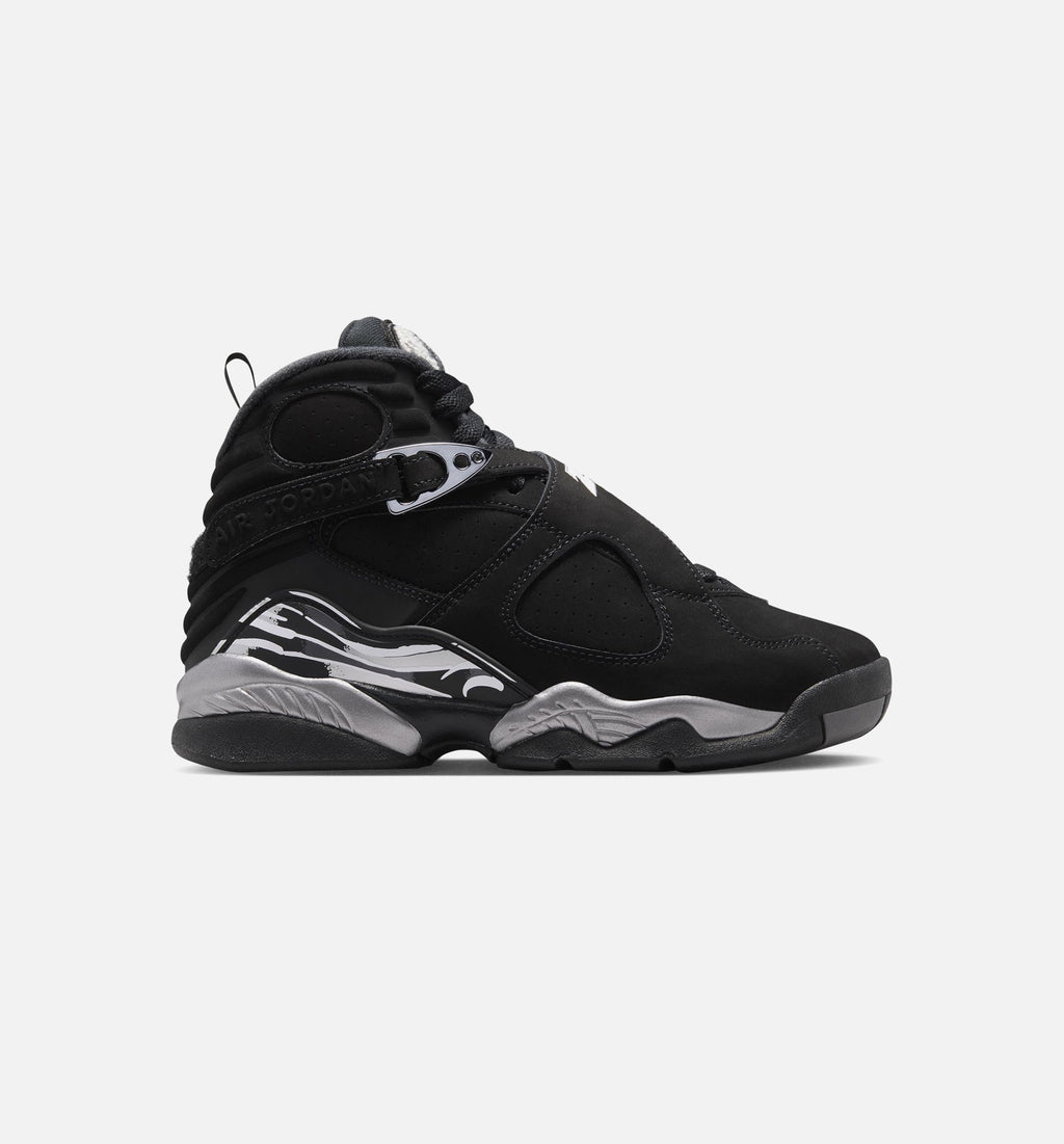 Air Jordan 8 Retro Chrome Grade School Sneakers - Black & Light Graphite