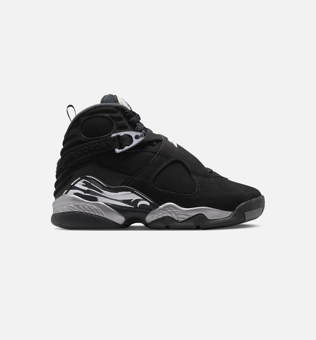 Air Jordan 8 Retro Chrome Grade School Sneakers - Black & Light Graphite