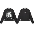 ERD “We All Can’t Die in Bed” Gothic Frame Long Sleeve T-Shirt — Black