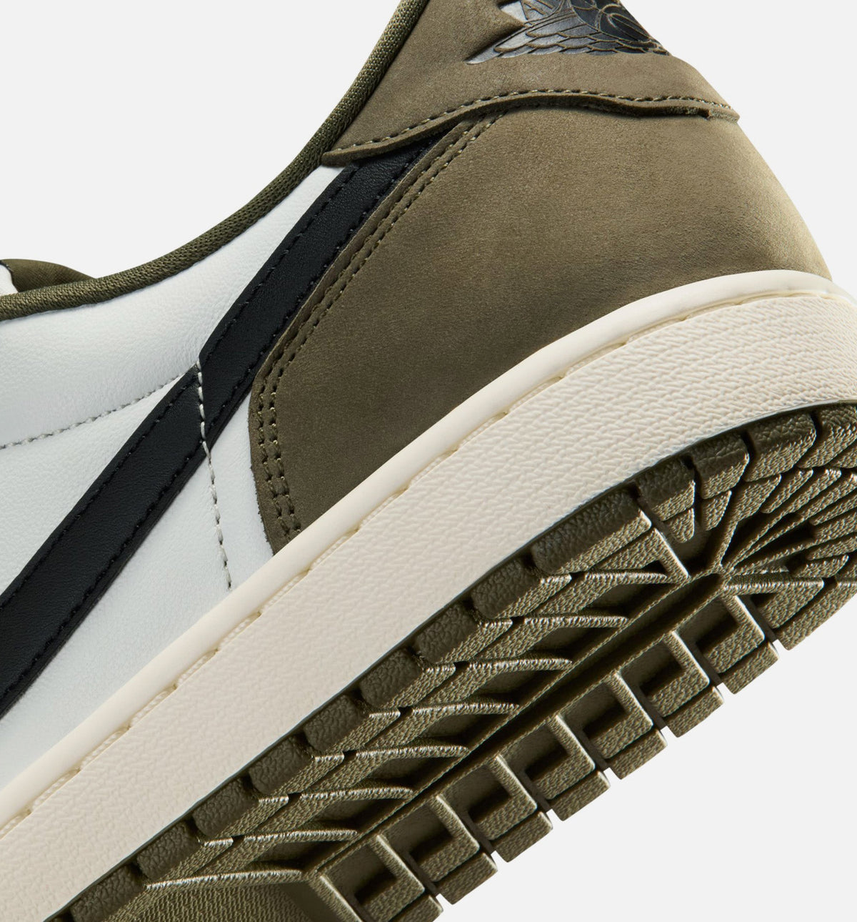 Air Jordan 1 Low OG Men's Sneakers - Medium Olive / Summit White