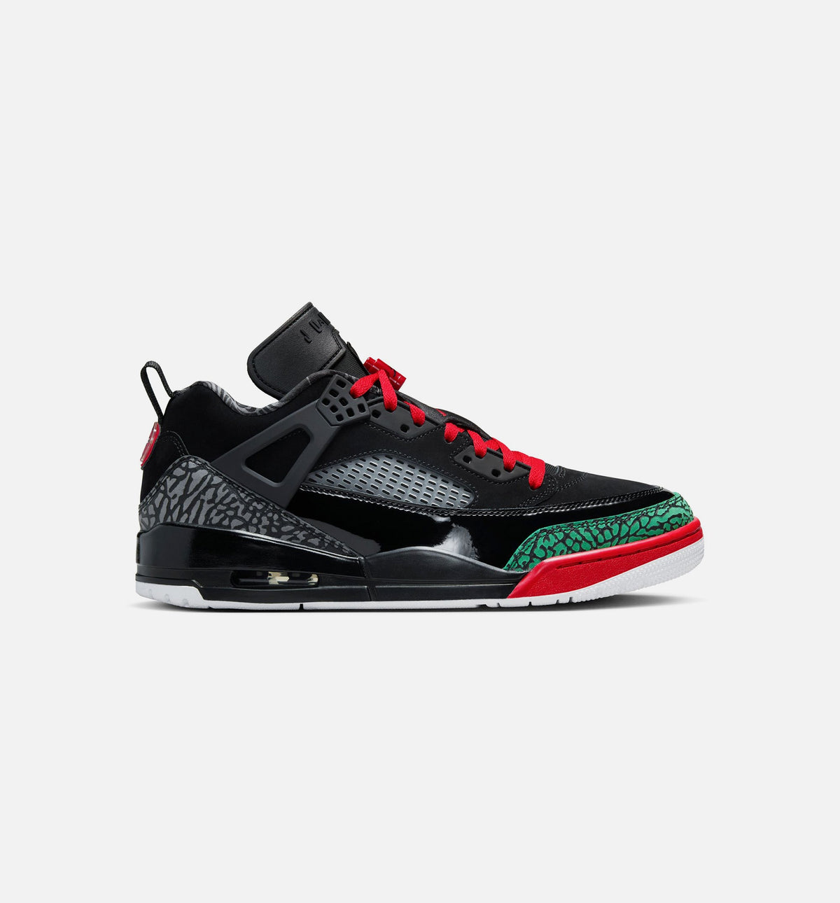 Spizike Low Men's Sneakers - Black, Classic Green, White & Varsity Red