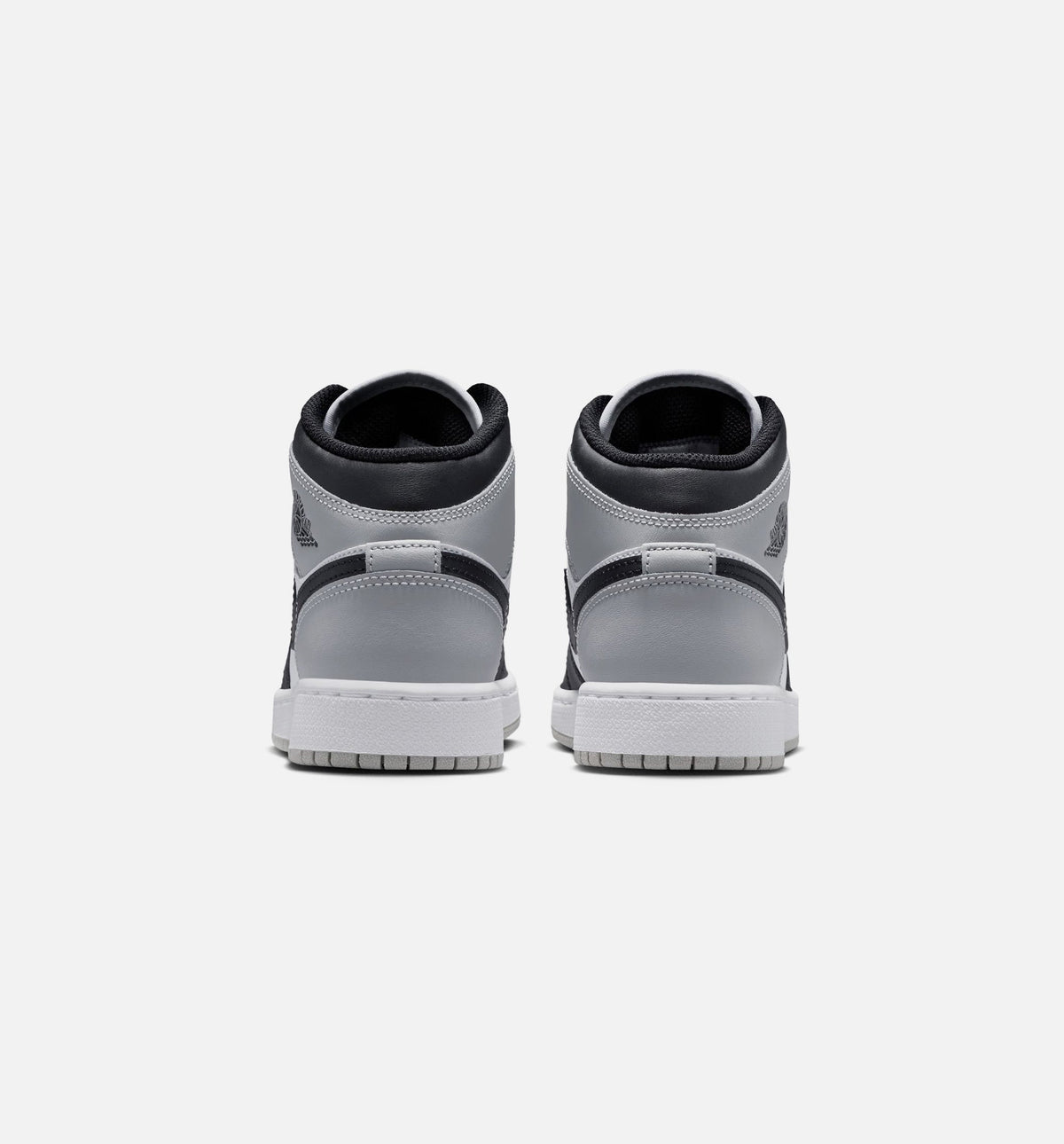 Air Jordan 1 Mid Grade School Sneakers - White / Light Smoke Grey