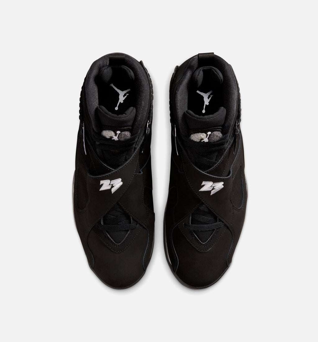 Air Jordan 8 Retro Chrome Men's Sneakers - Black & Light Graphite