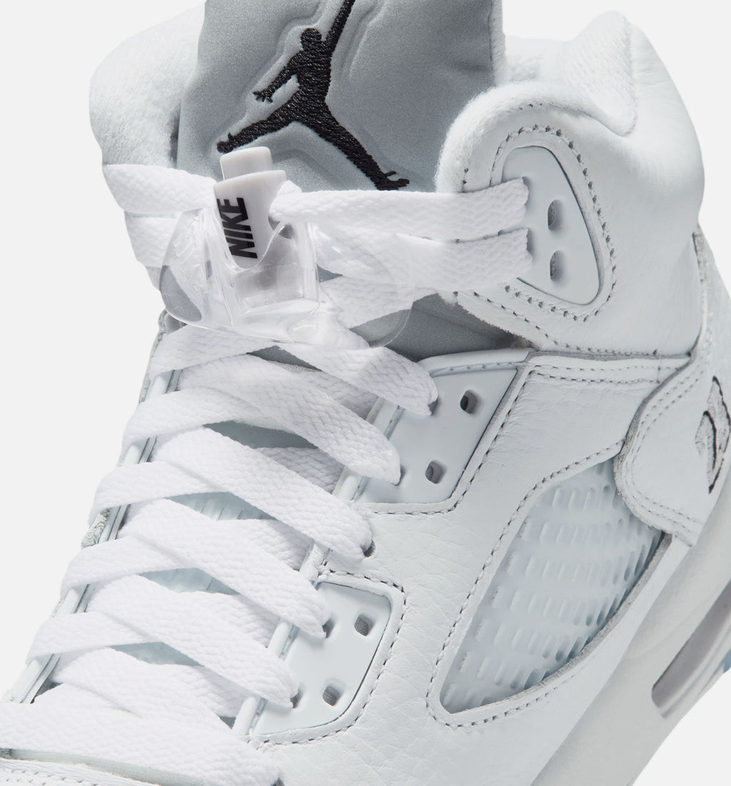 Air Jordan 5 Retro OG White Metallic Grade School Sneakers