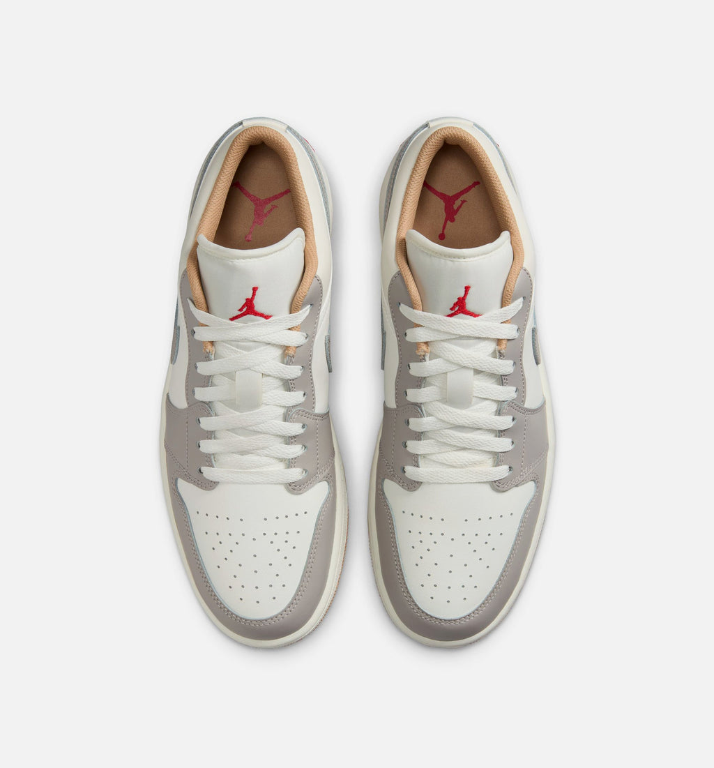 Air Jordan 1 Low Men's Sneakers - Sail / Fire Red