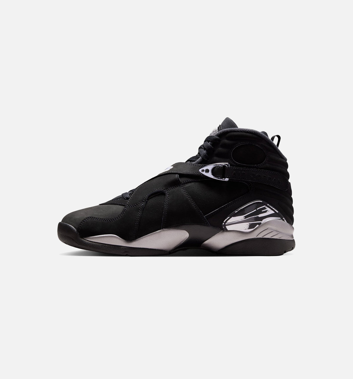 Air Jordan 8 Retro Chrome Men's Sneakers - Black & Light Graphite