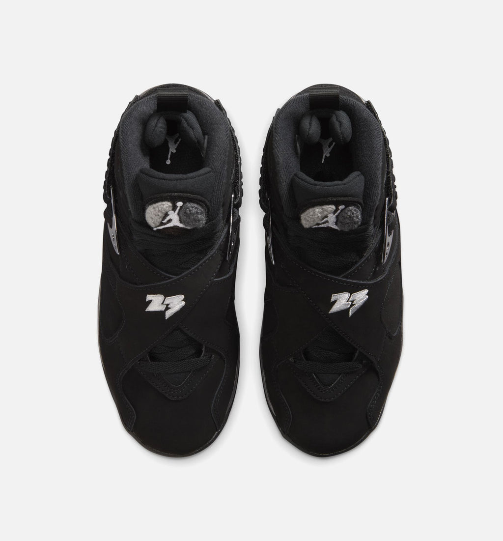 Air Jordan 8 Retro Chrome Grade School Sneakers - Black & Light Graphite