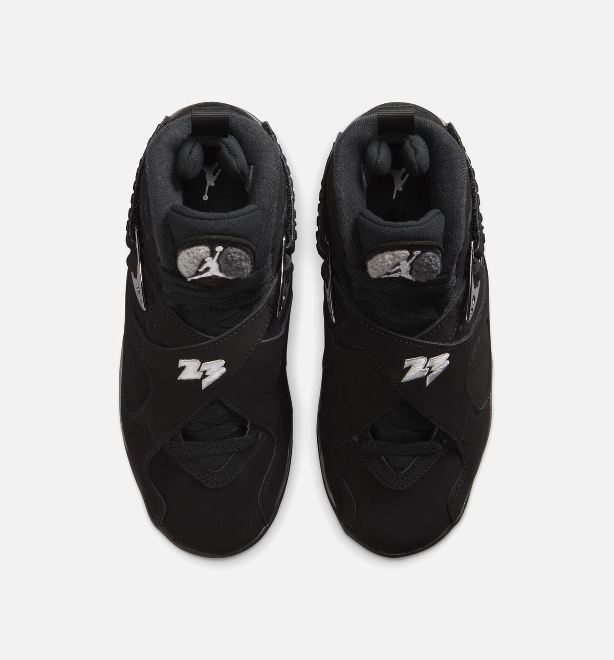 Air Jordan 8 Retro Chrome Grade School Sneakers - Black & Light Graphite
