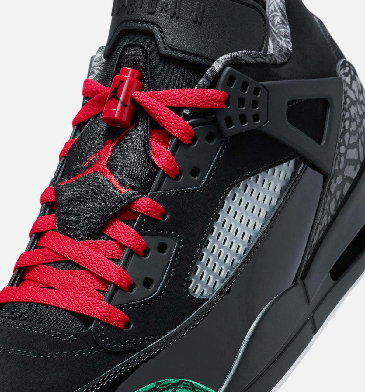 Spizike Low Men's Sneakers - Black, Classic Green, White & Varsity Red